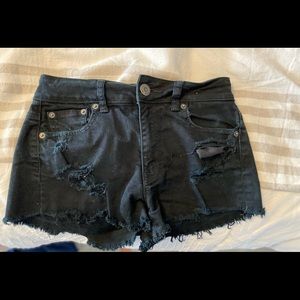 American Eagle High Rise Festival Black Shorts